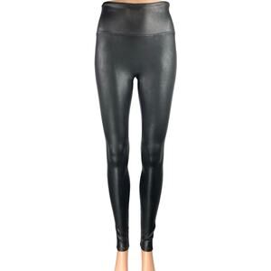 Spanx Black Faux Vegan Leather High Waist Skinny Trousers Leggings Pants Size S